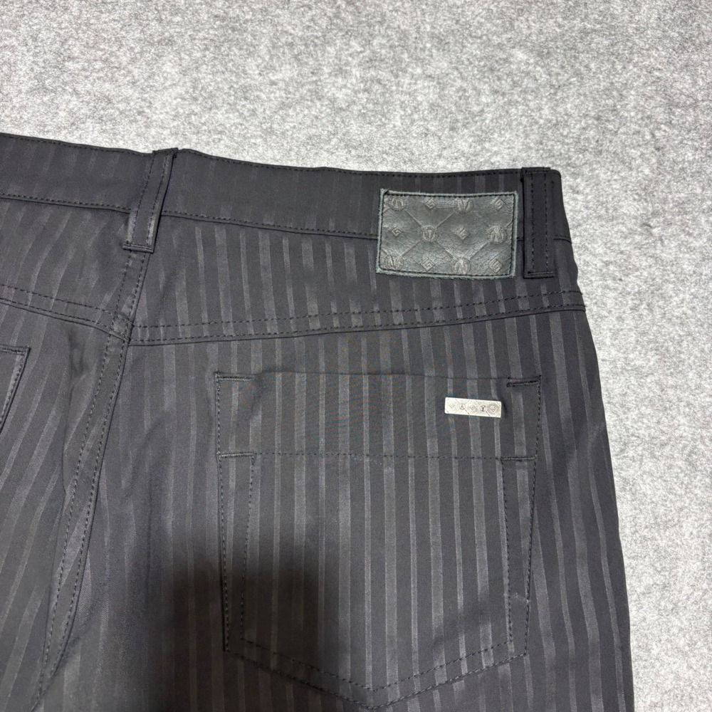 Versace Collection Mens Tonal Stripe Trousers Black Size 34 Designer Pants - Picture 7 of 8